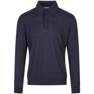 Kiton, Heren, Tops, Blauw, Maat: M Wol,