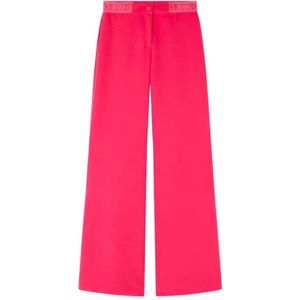 Versace Jeans Couture, Dames, Broeken, Roze, Maat: L Poliester,