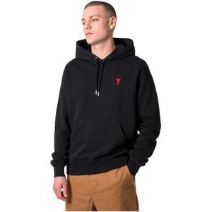 Ami Paris, Heren, Sweatshirts & Hoodies, Zwart, Maat: M Katoen,