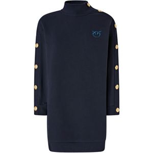 Pinko, Dames, Jurken, Blauw, Maat: S Fleece,