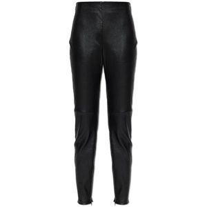 Versace - Plongé Leren Legging - Zwart - Hoge Taille - Skinny Fit
