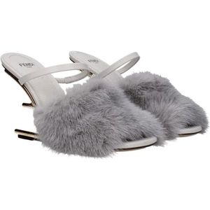 Fendi, Dames, Schoenen, Grijs, Maat: 40 EU Leer,
