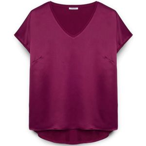 Fiorella Rubino, Dames, Blouses & Shirts, Rood, Maat: XL Satijn,