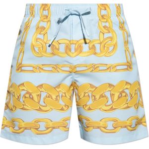 Versace, Heren, Badkleding, Blauw, Maat: 2XL Poliester,
