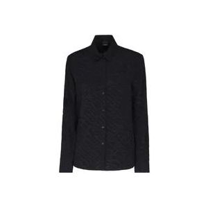 Pinko Zwarte Jacquard Patroon Shirt , Black , Dames , Maat: S