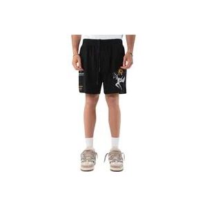 Represent Lyocell Bermuda Shorts met elastische taille , Black , Heren , Maat: L