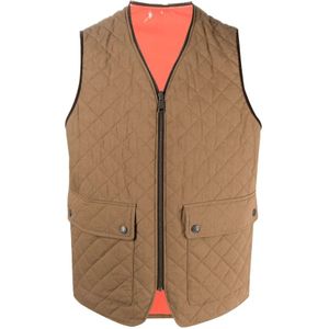 Dsquared2 Omkeerbare Gewatteerde Vest Jas , Brown , Heren , Maat: L