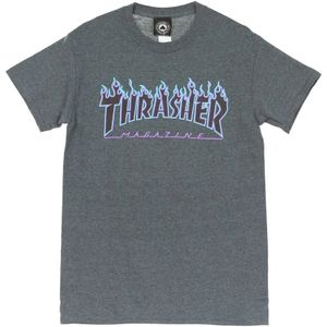 Thrasher, Heren, Tops, Grijs, Maat: XL Lame,