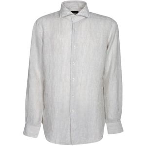 Dell'oglio, Heren, Overhemden, Wit, Maat: XL Linnen,