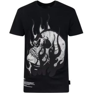 Philipp Plein, Heren, Tops, Zwart, Maat: XL Katoen,