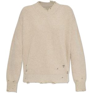 MM6 Maison Margiela, Dames, Truien, Beige, Maat: M Wol,