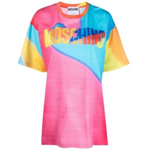 Moschino, Dames, Tops, Veelkleurig, Maat: XS Katoen,