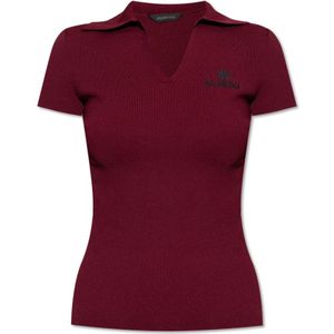 Balenciaga - Polo met Geborduurd Logo - Rood - Dames