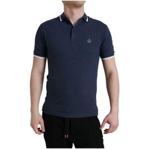 Dolce & Gabbana - Polo T-shirt - Blauw - Korte Mouwen