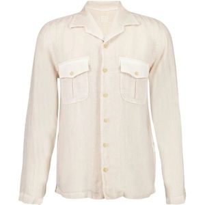 120% Lino, Heren, Overhemden, Beige, Maat: XL Linnen,