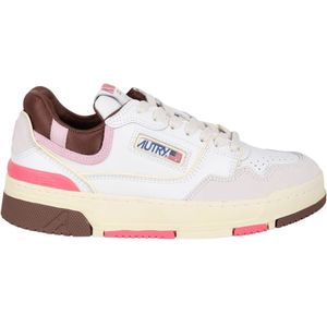 Autry Gepaneerde Leren Sneakers met Logodetail , Multicolor , Dames , Maat: 37 EU