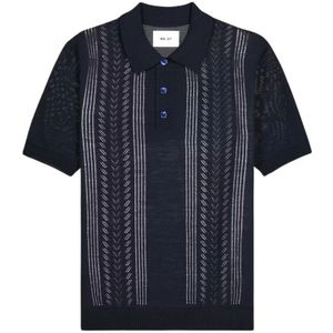 Nn07, Heren, Tops, Blauw, Maat: S Wol,