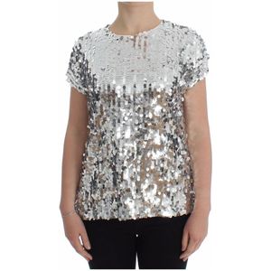 Dolce & Gabbana - Enchanted Sicily - Blouse - Wit - Zilver Sequins