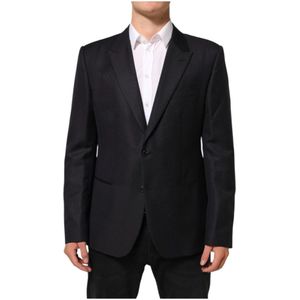Dolce & Gabbana, Heren, Jassen, Zwart, Maat: 2XL Wol,