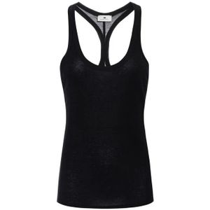 Elisabetta Franchi, Dames, Tops, Zwart, Maat: XS Wol,