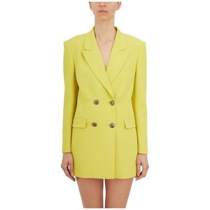 Elisabetta Franchi, Dames, Mantels, Geel, Maat: S Satijn,