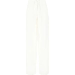 Ferragamo, Dames, Broeken, Wit, Maat: S Linnen,