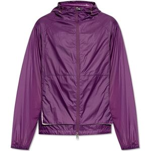 Moncler, Heren, Jassen, Paars, Maat: S Polyamide,