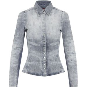 Diesel, Dames, Overhemden, Grijs, Maat: M Katoen,
