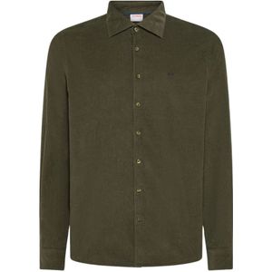 Sun68, Heren, Overhemden, Groen, Maat: S Corduroy,