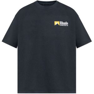 Rhude, Heren, Tops, Zwart, Maat: L Katoen,