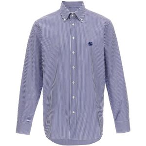 Etro, Heren, Overhemden, Blauw, Maat: L Katoen,
