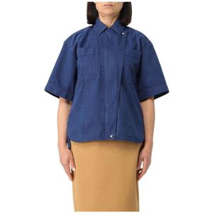 Max Mara - Elegante Blauwe Katoenen Blouse - Dames