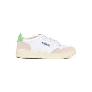 Autry Witte Leren Sneakers met Groene Hiel , Multicolor , Dames , Maat: 36 EU