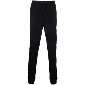 Balmain Zwarte Katoenen Sweatpants , Black , Heren , Maat: M