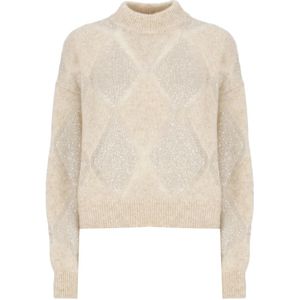 Brunello Cucinelli, Dames, Truien, Beige, Maat: XL Mohair,