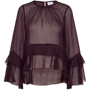SAINT TROPEZ - Blouse 'SZMazelle' - Wijnrood - Oversized - Lange Mouw
