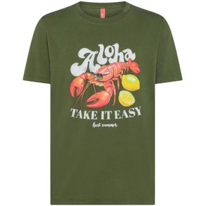 Sun68, Heren, Tops, Groen, Maat: M Katoen,