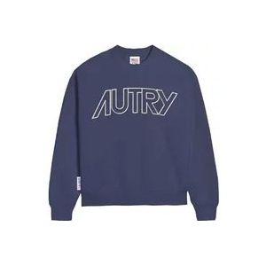 Autry Blauwe Crewneck Sweatshirt - Upgrade Jouw Casual Garderobe , Blue , Heren , Maat: M