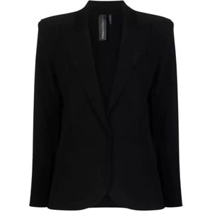 Norma Kamali, Dames, Jassen, Zwart, Maat: L Leer,