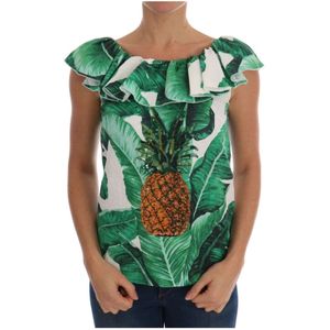 Dolce & Gabbana, Dames, Blouses & Shirts, Veelkleurig, Maat: 2XS Katoen,