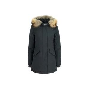 Woolrich Arctic Parka in Ramar with Detachable Fur Trim , Black , Dames , Maat: XS