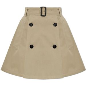 Burberry, Dames, Rokken, Beige, Maat: 3XS Katoen,