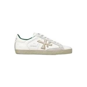 Premiata Witte logo crème groene sneaker model , White , Heren , Maat: 42 EU