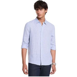 Michael Kors, Heren, Overhemden, Blauw, Maat: S Linnen,