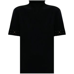 Twinset, Dames, Truien, Zwart, Maat: L Viscose,