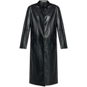 Diesel, Dames, Jassen, Zwart, Maat: 3XS Leer,