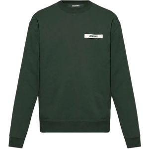 Jacquemus, Heren, Sweatshirts & Hoodies, Groen, Maat: S Katoen,