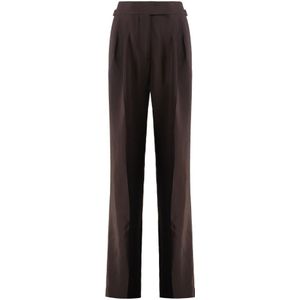 Tom Ford, Dames, Broeken, Bruin, Maat: XS Wol,
