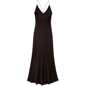 Anine Bing, Dames, Jurken, Bruin, Maat: M Zijde,