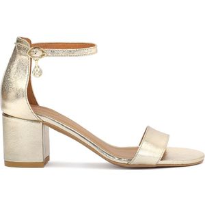 Kazar - Sandalen - Geel - Leer - Gouden Brede Hak